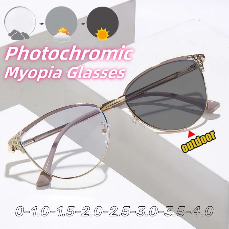 Versatile Photochromic Cat-eye Myopia Glasses for Women and Men Personality Ultra Light Comfortable Anti-Blue Light Eyeglasses
Versatile Photochromic Cat-eye Myopia Glasses for Women and Men Personality Ultra Light Comfortable Anti-Blue Light Eyeglasses