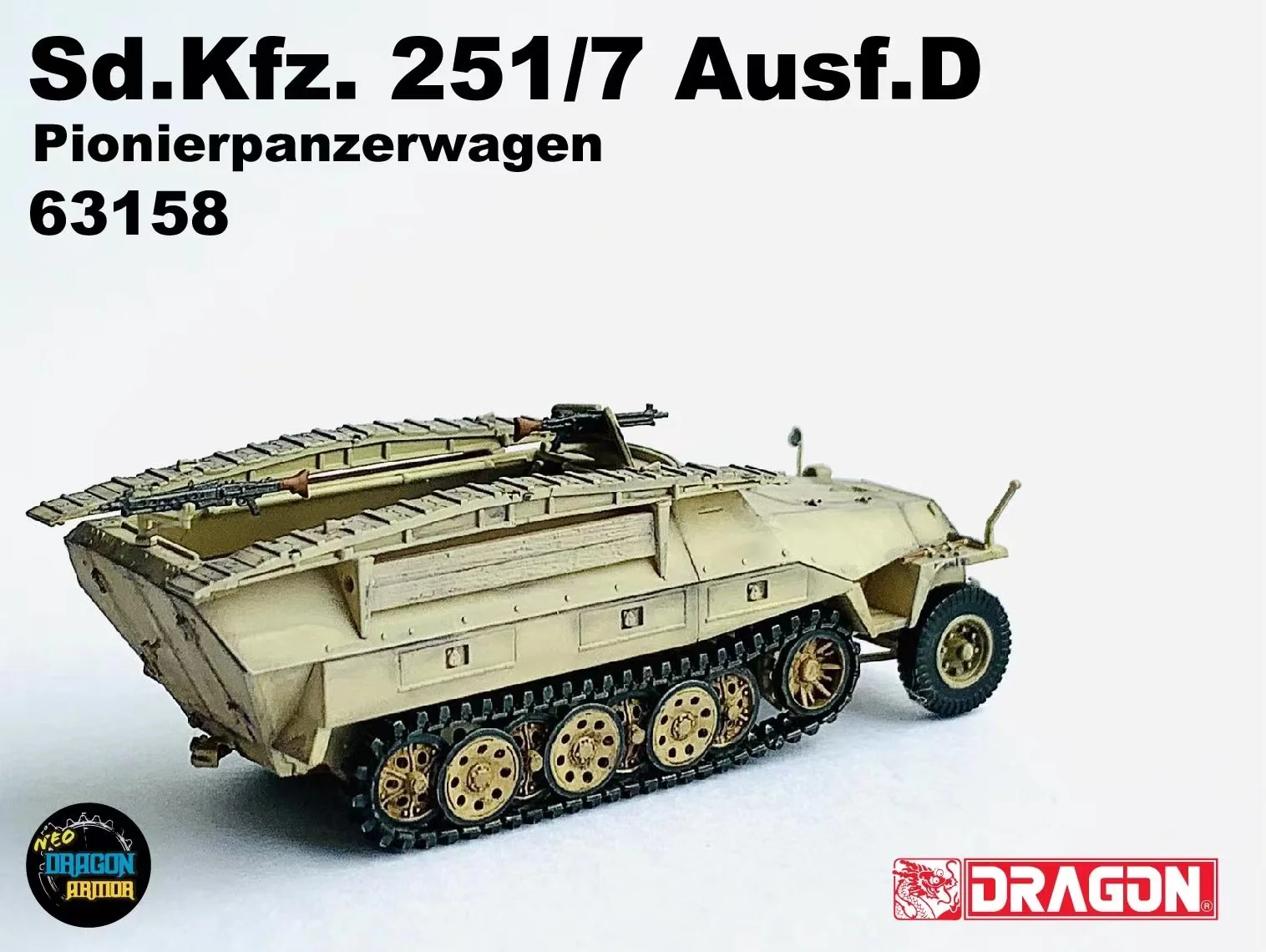 Dragon Tank 1/72 Scale Sd.Kfz.251/7 Ausf.D Vehicle Plastic Model 63158 for Collection Display Toys
Dragon Tank 1/72 Scale Sd.Kfz.251/7 Ausf.D Vehicle Plastic Model 63158 for Collection Display Toys