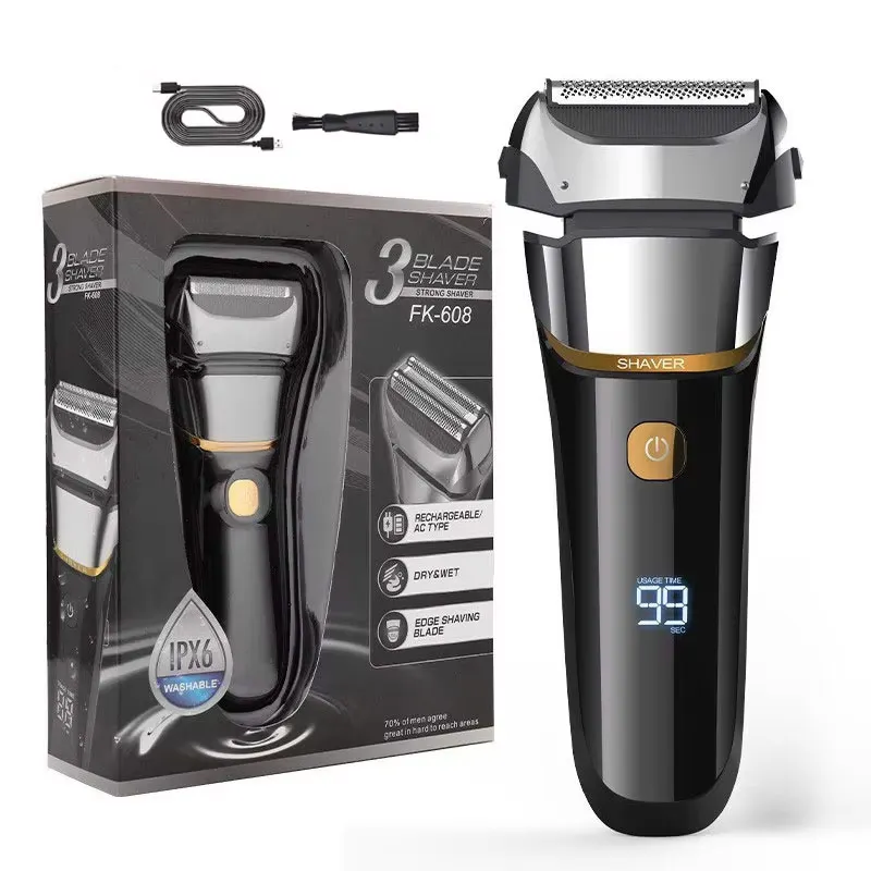 Водонепроницаемая перезаряжаемая беспроводная бритва, профессиональный триммер для бороды, электрическая бритва для лица, домашняя бритва с цифровым дисплеем
Водонепроницаемая перезаряжаемая беспроводная бритва, профессиональный триммер для бороды, электрическая бритва для лица, домашняя бритва с цифровым дисплеем