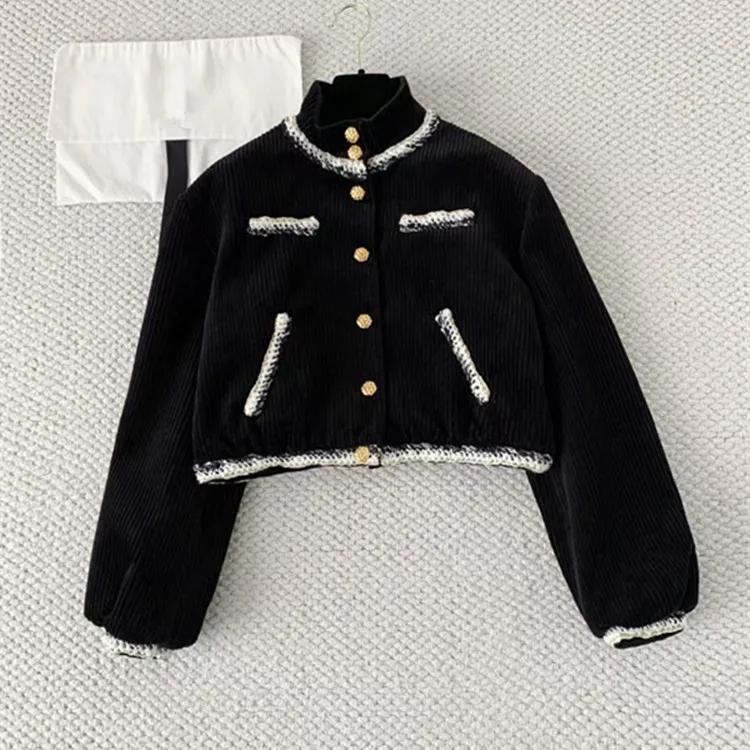 Customized New Winter 2025 styles of European and American women's clothing Long-sleeved single-breasted corduroy short coat
Customized New Winter 2025 styles of European and American women's clothing Long-sleeved single-breasted corduroy short coat