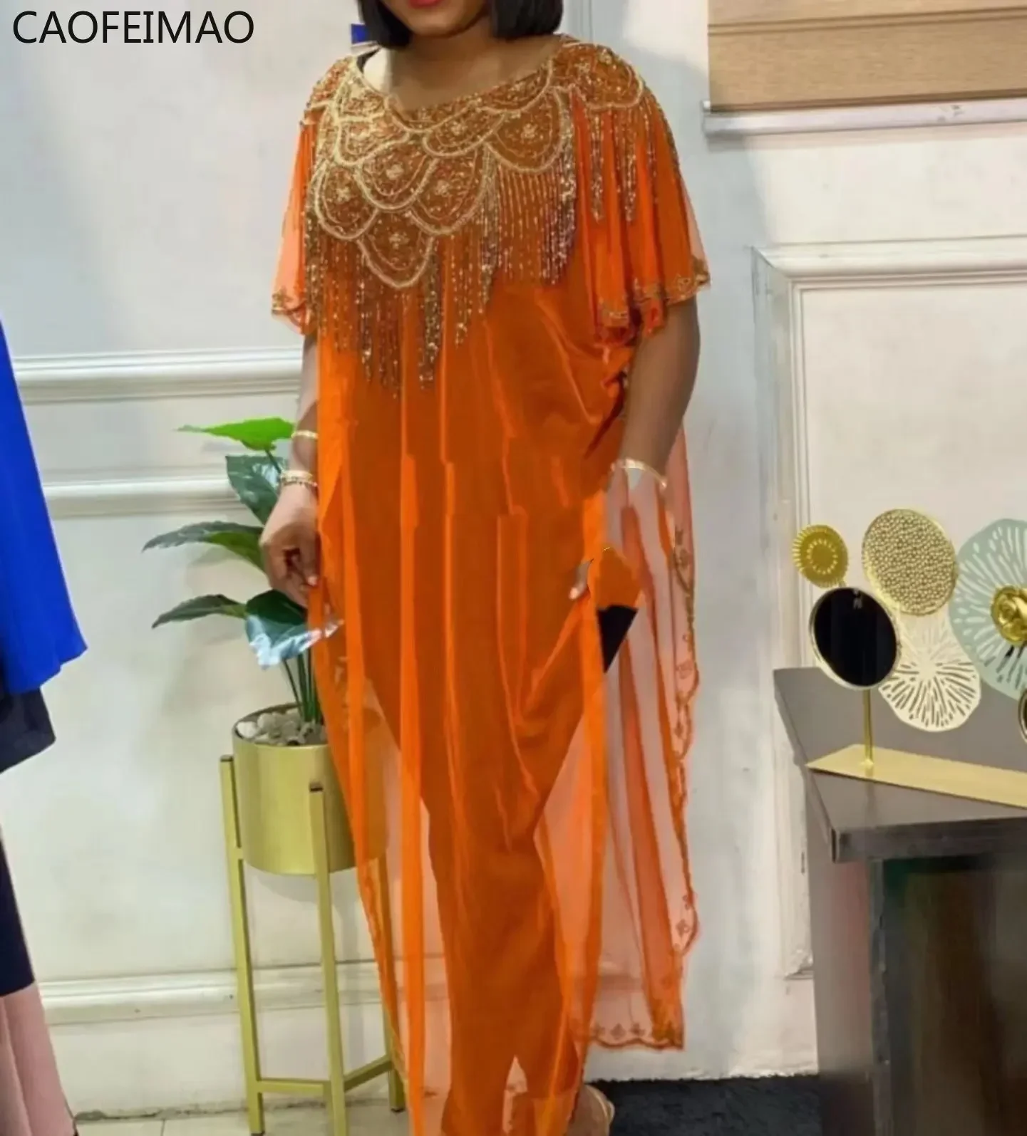 Fake Two-Piece African Dresses for Women 2025 Traditional Nigeria Mesh Hot Drill Caftan Dress Abaya Musulman Robe Femme Clothes
Fake Two-Piece African Dresses for Women 2025 Traditional Nigeria Mesh Hot Drill Caftan Dress Abaya Musulman Robe Femme Clothes
