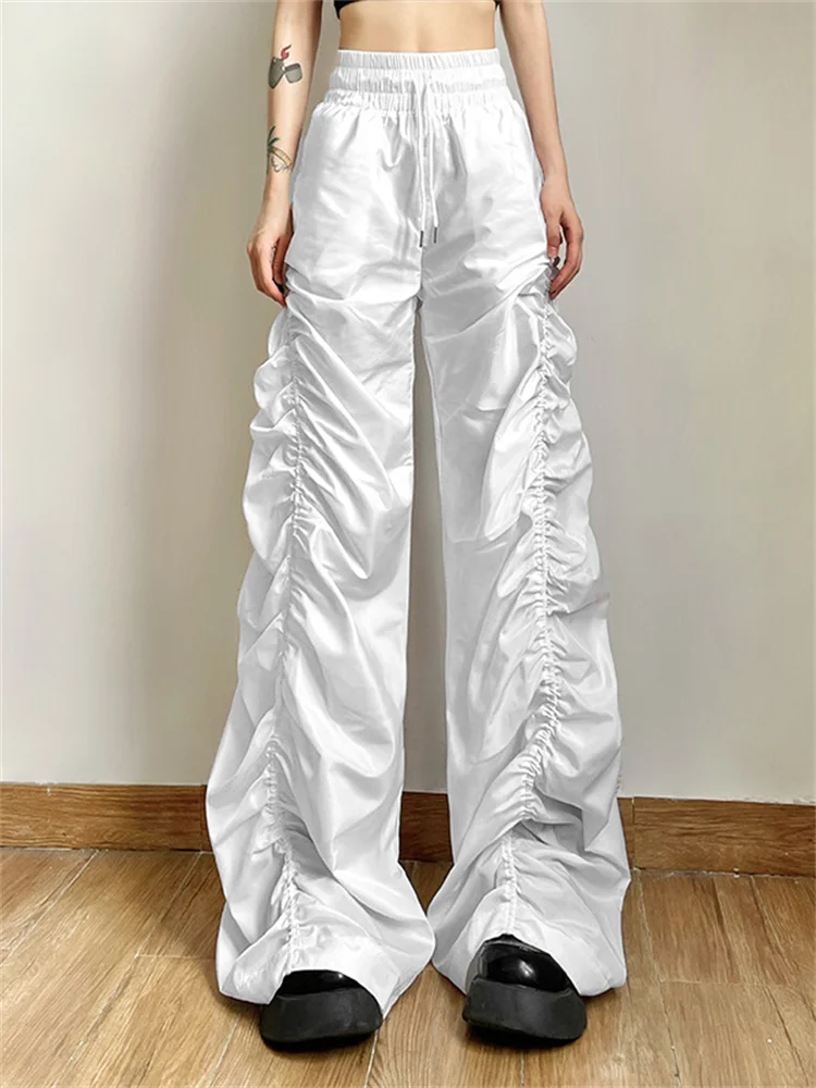 Insglas Cool Trousers Lace Up Wide Leg Pants Women Y2K Solid Pocket Ruched Loose High Waist Street Hipster Wild Casual Bottom
Insglas Cool Trousers Lace Up Wide Leg Pants Women Y2K Solid Pocket Ruched Loose High Waist Street Hipster Wild Casual Bottom