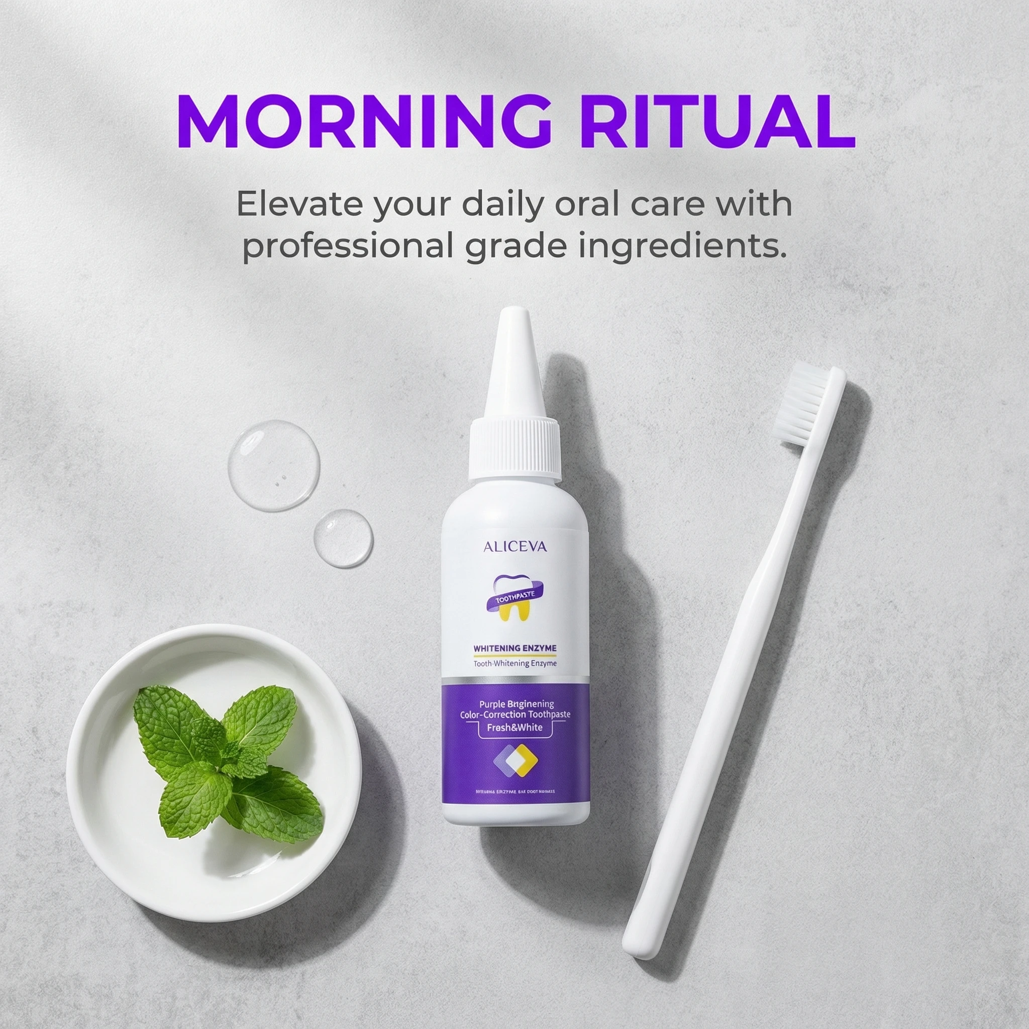 ALICEVA Whitening Bright Toothpaste Go Yellow Eliminate Bad Breath Protect Shiny Teeth Purple Light Gum Protection Toothpaste
ALICEVA Whitening Bright Toothpaste Go Yellow Eliminate Bad Breath Protect Shiny Teeth Purple Light Gum Protection Toothpaste