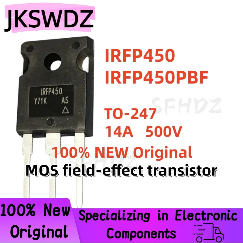 5/10/20PCS 100% NEW Original IRFP450 IRFP450PBF TO-247 MOS field-effect transistor 14A 500V
5/10/20PCS 100% NEW Original IRFP450 IRFP450PBF TO-247 MOS field-effect transistor 14A 500V