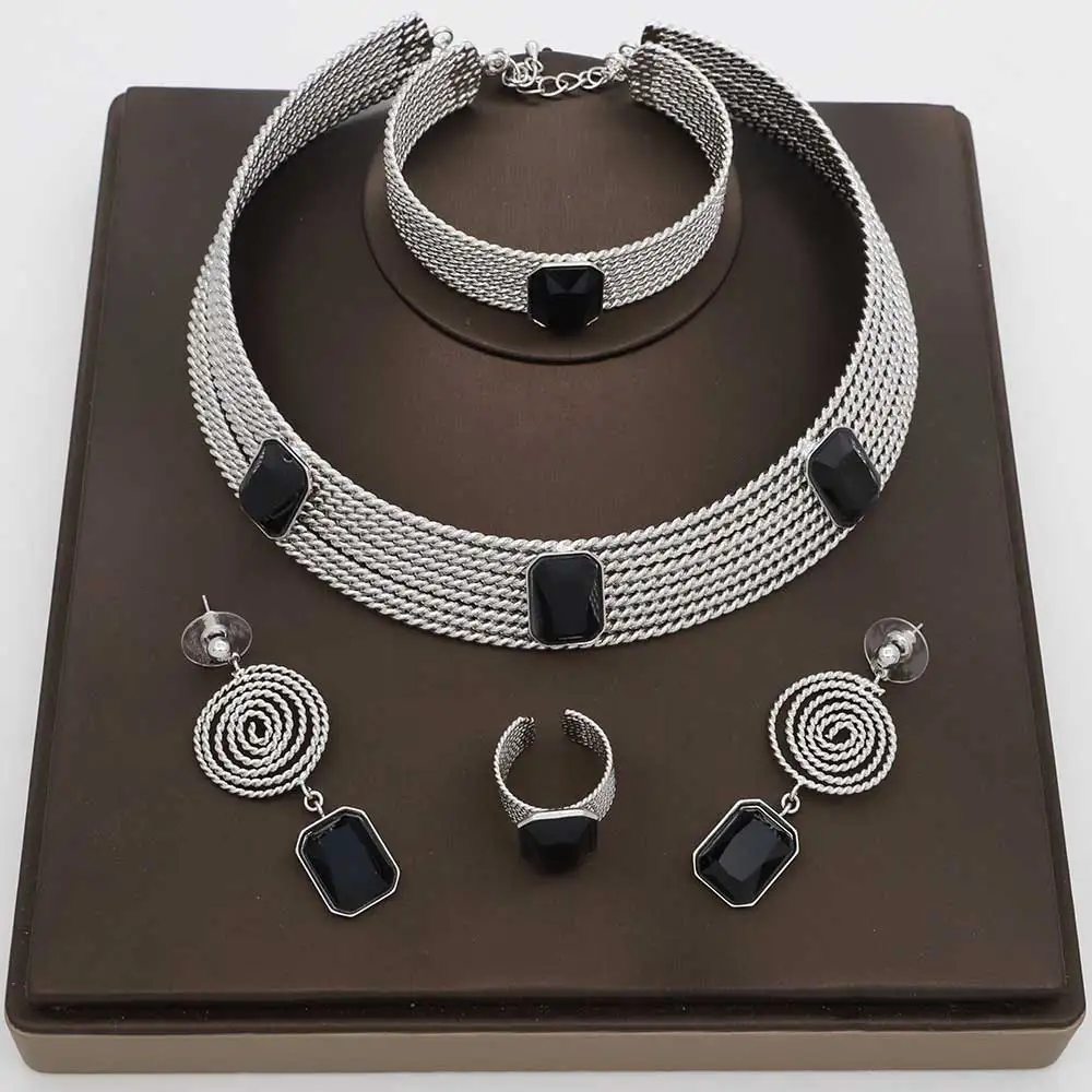 Latest Brazil Gold Plated Jewelry Set Ladies Exquisite Crystal CZ Necklace Earrings Ring Bracelet Gift Wedding Party
Latest Brazil Gold Plated Jewelry Set Ladies Exquisite Crystal CZ Necklace Earrings Ring Bracelet Gift Wedding Party