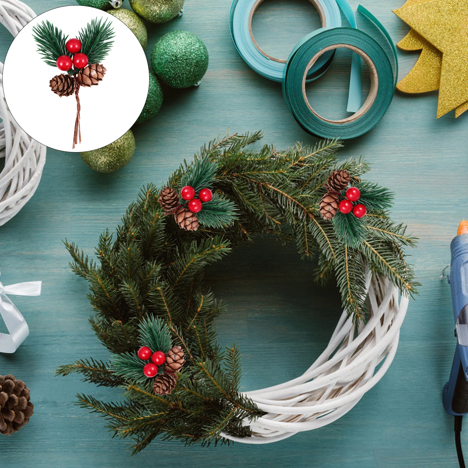 5 Pcs Christmas Decorations Non woven Fabric Gold Berry Pine Cones Artificial Plant for Tree Wreath Centerpieces
5 Pcs Christmas Decorations Non woven Fabric Gold Berry Pine Cones Artificial Plant for Tree Wreath Centerpieces
