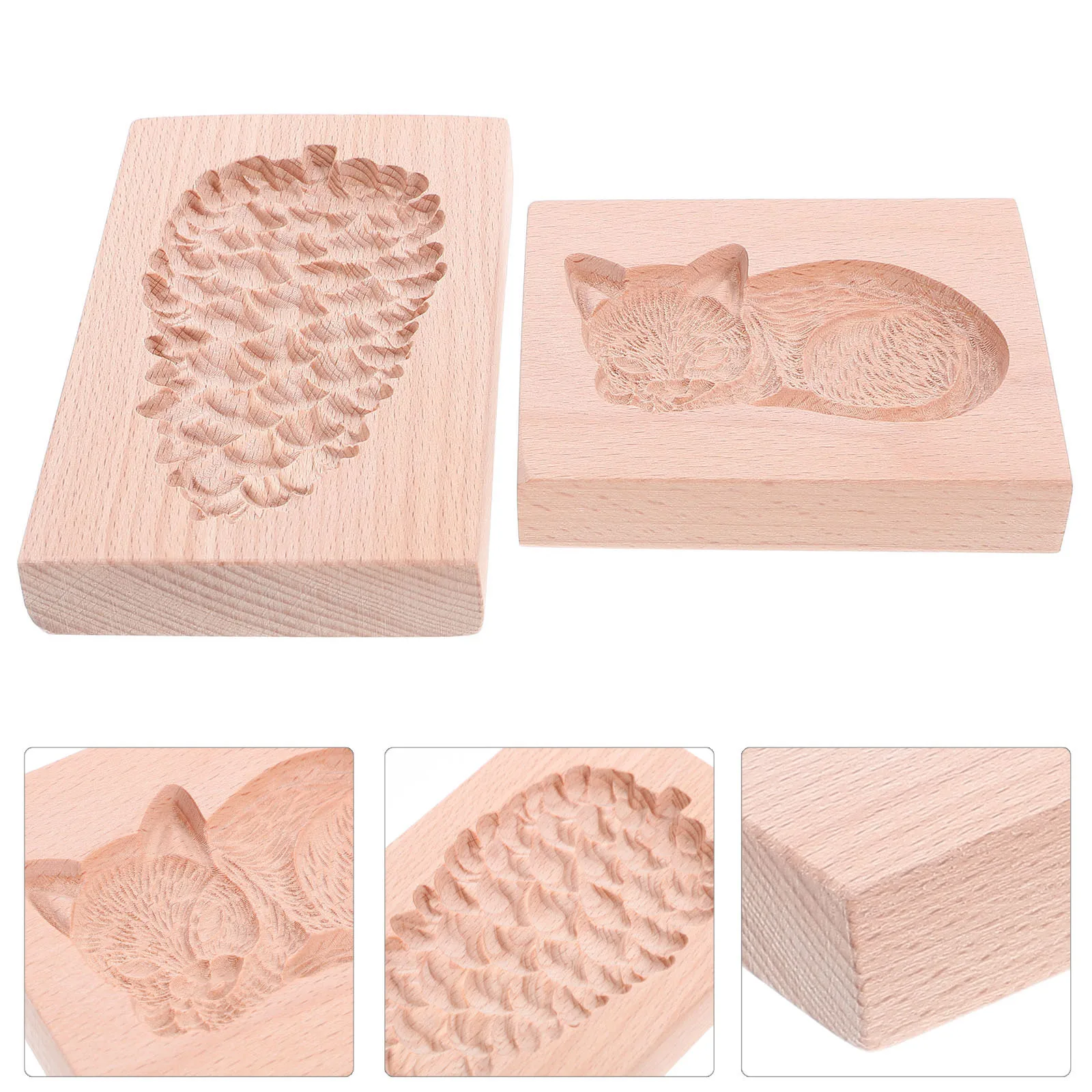 2Pcs Wooden Cookie Molds Pine Cone Cat Shape 3D Design Baking Moulds Easy Demolding Handmade Kitchen Tools Wood Biscuit Molds
2Pcs Wooden Cookie Molds Pine Cone Cat Shape 3D Design Baking Moulds Easy Demolding Handmade Kitchen Tools Wood Biscuit Molds