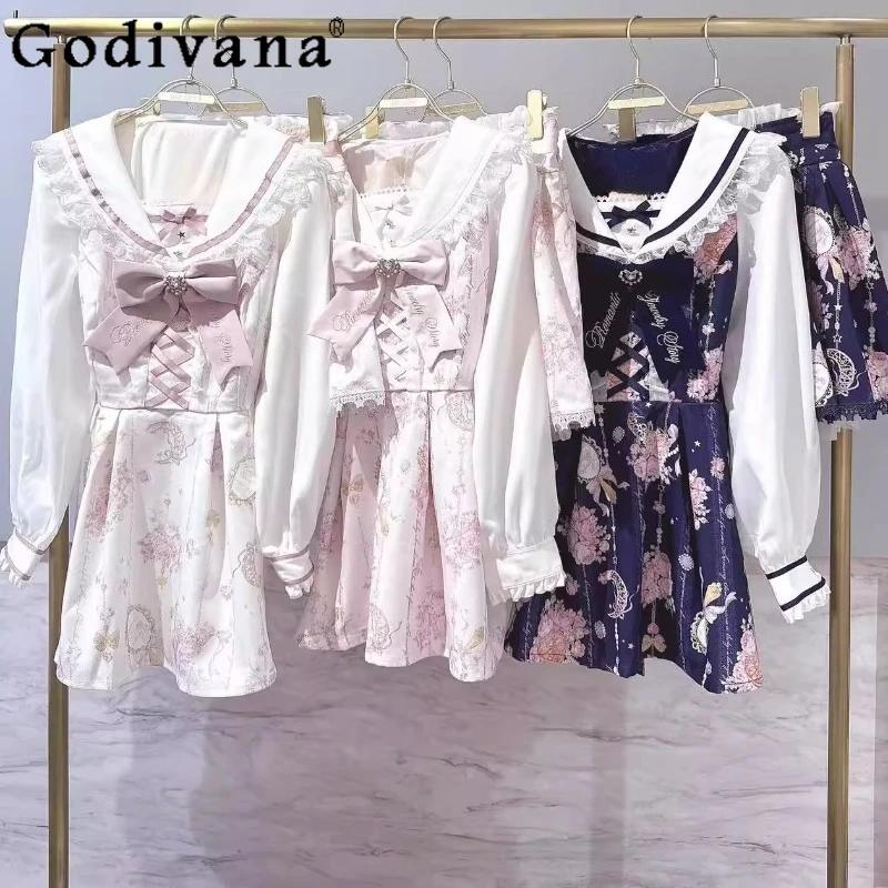 Комплект платья принцессы Liz Lolita, японское платье массового производства с милым бантом и принтом, платье-кюлоты с длинными рукавами, комплект из 2 предметов, женская одежда
Комплект платья принцессы Liz Lolita, японское платье массового производства с милым бантом и принтом, платье-кюлоты с длинными рукавами, комплект из 2 предметов, женская одежда