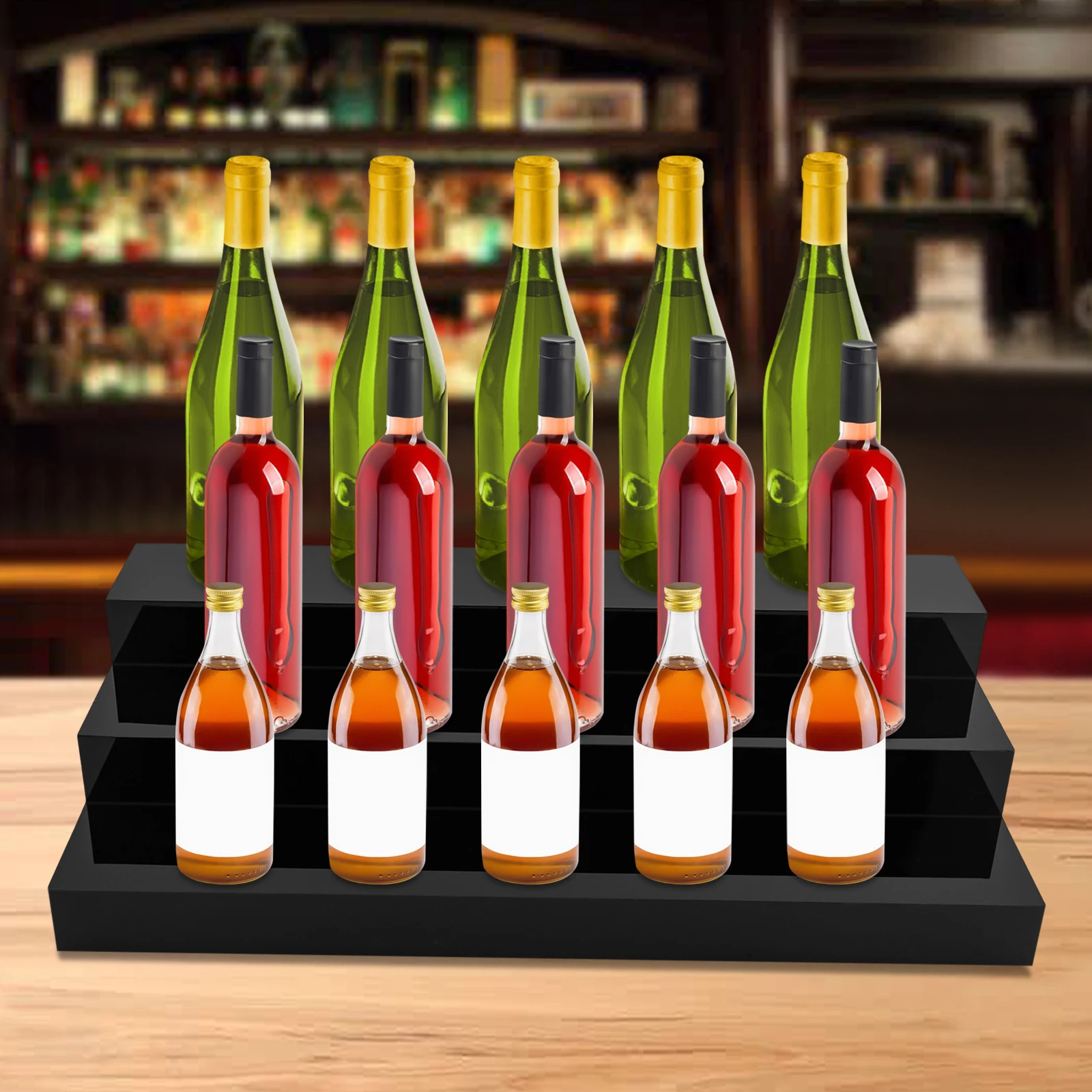 3-tier 24in Acrylic Display Stands,Black Rectangular Countertop Display Stands for Displaying Jewelry,Cosmetics
3-tier 24in Acrylic Display Stands,Black Rectangular Countertop Display Stands for Displaying Jewelry,Cosmetics