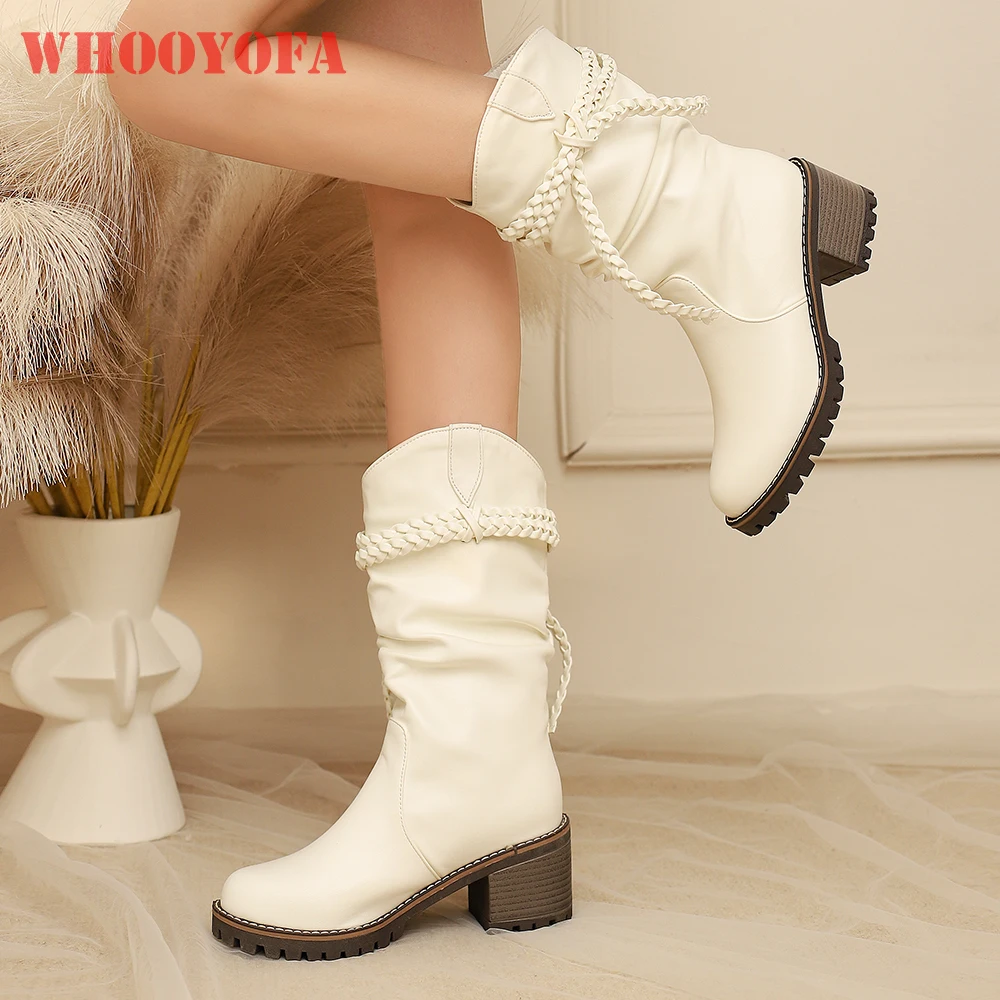2025 зимние новые модные белые, черные женские ботинки до середины икры, Нескользящая женская повседневная обувь на высоком каблуке, большие размеры 43
2025 зимние новые модные белые, черные женские ботинки до середины икры, Нескользящая женская повседневная обувь на высоком каблуке, большие размеры 43