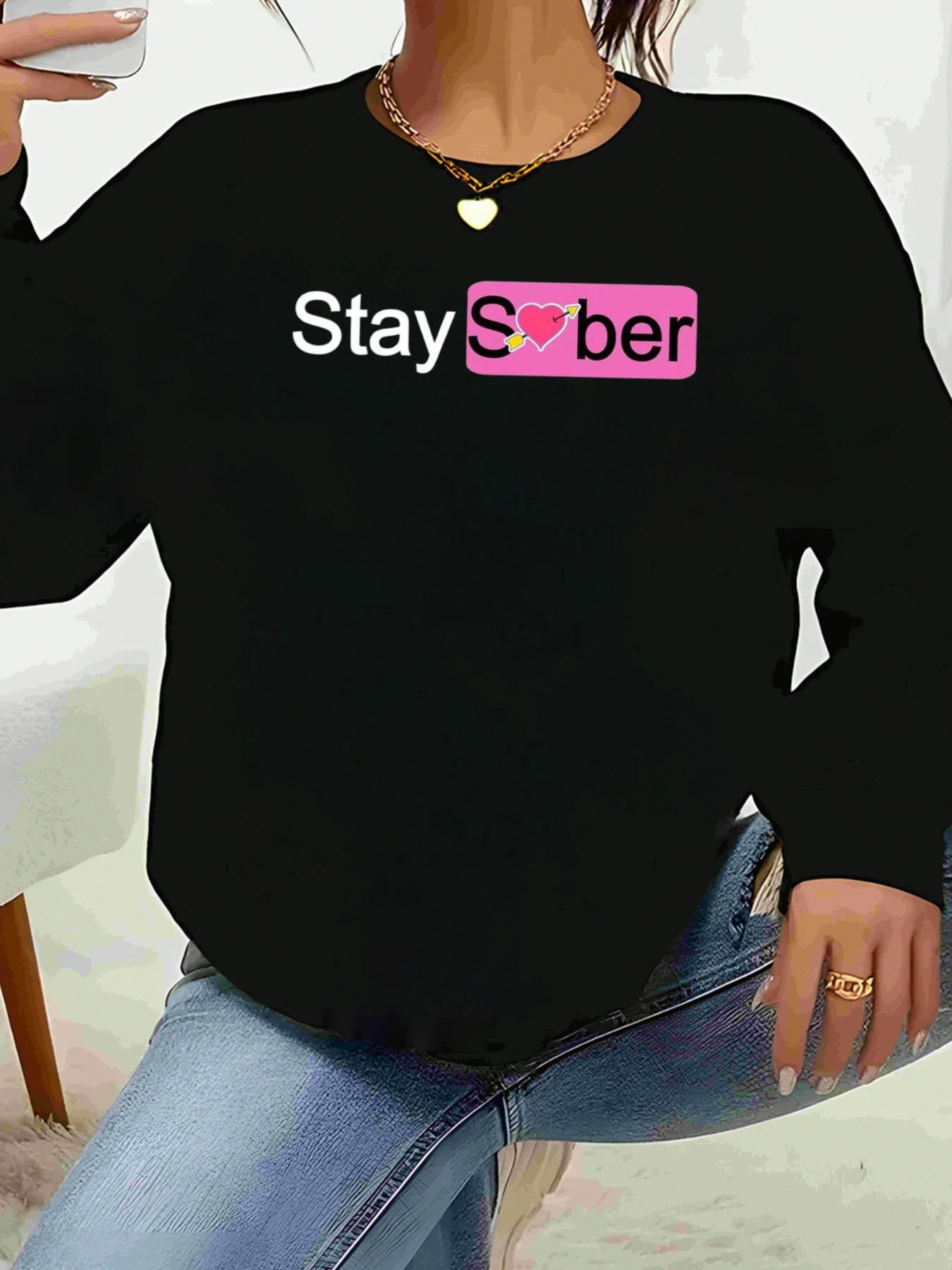 Толстовка с принтом Stay Sober, повседневная одежда с круглым вырезом на День святого Валентина для женщин
Толстовка с принтом Stay Sober, повседневная одежда с круглым вырезом на День святого Валентина для женщин