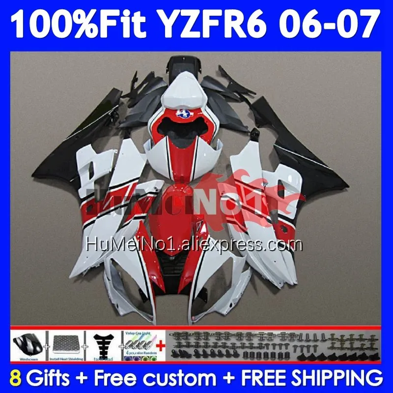 Injection Fairing For YAMAHA YZF-R6 YZF R 6 YZF White red R6 600 600CC 357No.82 YZF600 YZFR6 06 07 YZF-600 2006 2007 OEM Body
Injection Fairing For YAMAHA YZF-R6 YZF R 6 YZF White red R6 600 600CC 357No.82 YZF600 YZFR6 06 07 YZF-600 2006 2007 OEM Body
