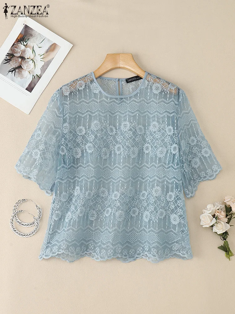ZANZEA Summer Lace Blouse 2025 Women Half Sleeve Casual Patchwork Shirts Fashion Elegant Office Lady OL Tops Tunic Loose Blusas
ZANZEA Summer Lace Blouse 2025 Women Half Sleeve Casual Patchwork Shirts Fashion Elegant Office Lady OL Tops Tunic Loose Blusas