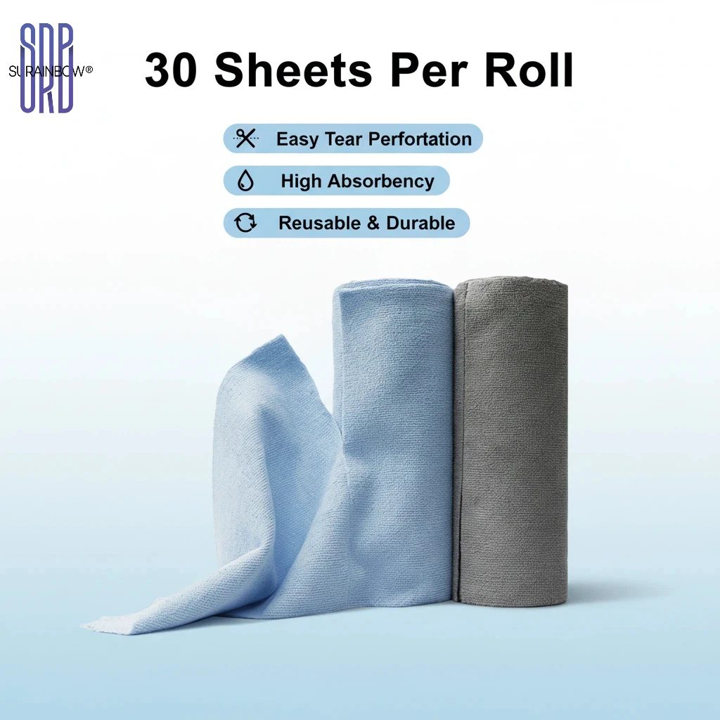 Microfiber Cleaning Cloth Roll, 30-Pcs (1 Roll) Tear-Away Towels, Lint-Free Non-Scratch Absorbent Reusable Cloths for Home, Car
Microfiber Cleaning Cloth Roll, 30-Pcs (1 Roll) Tear-Away Towels, Lint-Free Non-Scratch Absorbent Reusable Cloths for Home, Car