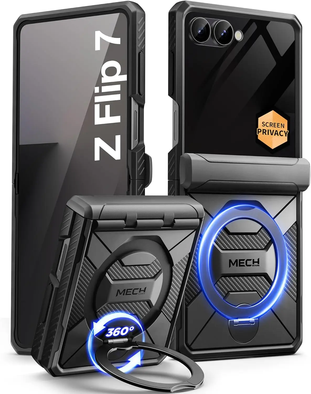 360 ° Магнитная подставка для чехла Z Flip 7 с защитной пленкой для экрана, противоударная, с полной защитой от подглядывания, черная
360 ° Магнитная подставка для чехла Z Flip 7 с защитной пленкой для экрана, противоударная, с полной защитой от подглядывания, черная