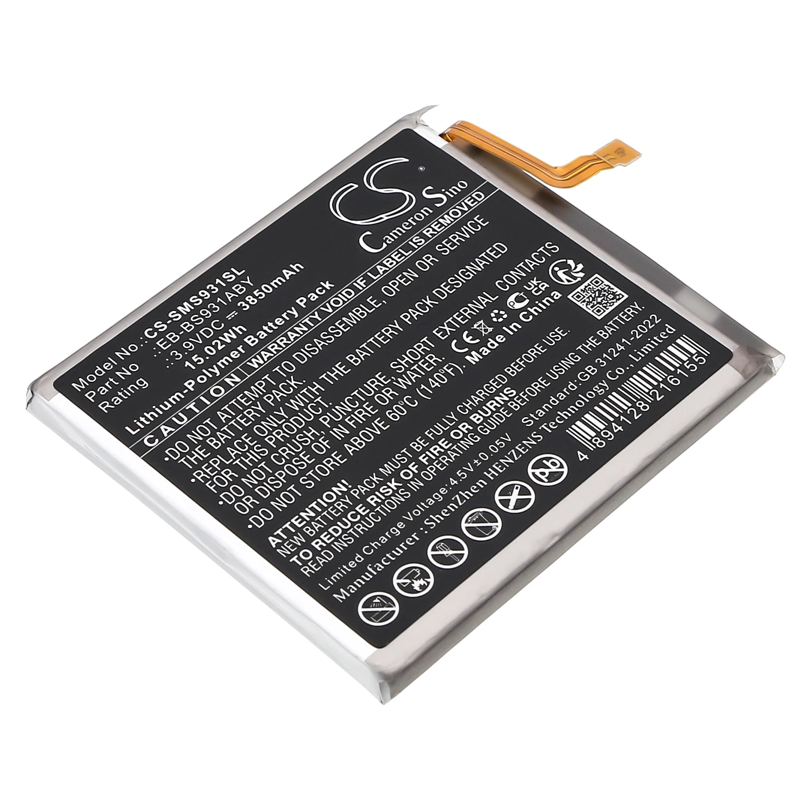 Cameron Sino 3.9V 3850mAh Battery EB-BS931ABY for Samsung Galaxy S25 5G, SM-S9310, SM-S931B, SM-S931D, S931J, S931N, S931Q,S931U
Cameron Sino 3.9V 3850mAh Battery EB-BS931ABY for Samsung Galaxy S25 5G, SM-S9310, SM-S931B, SM-S931D, S931J, S931N, S931Q,S931U