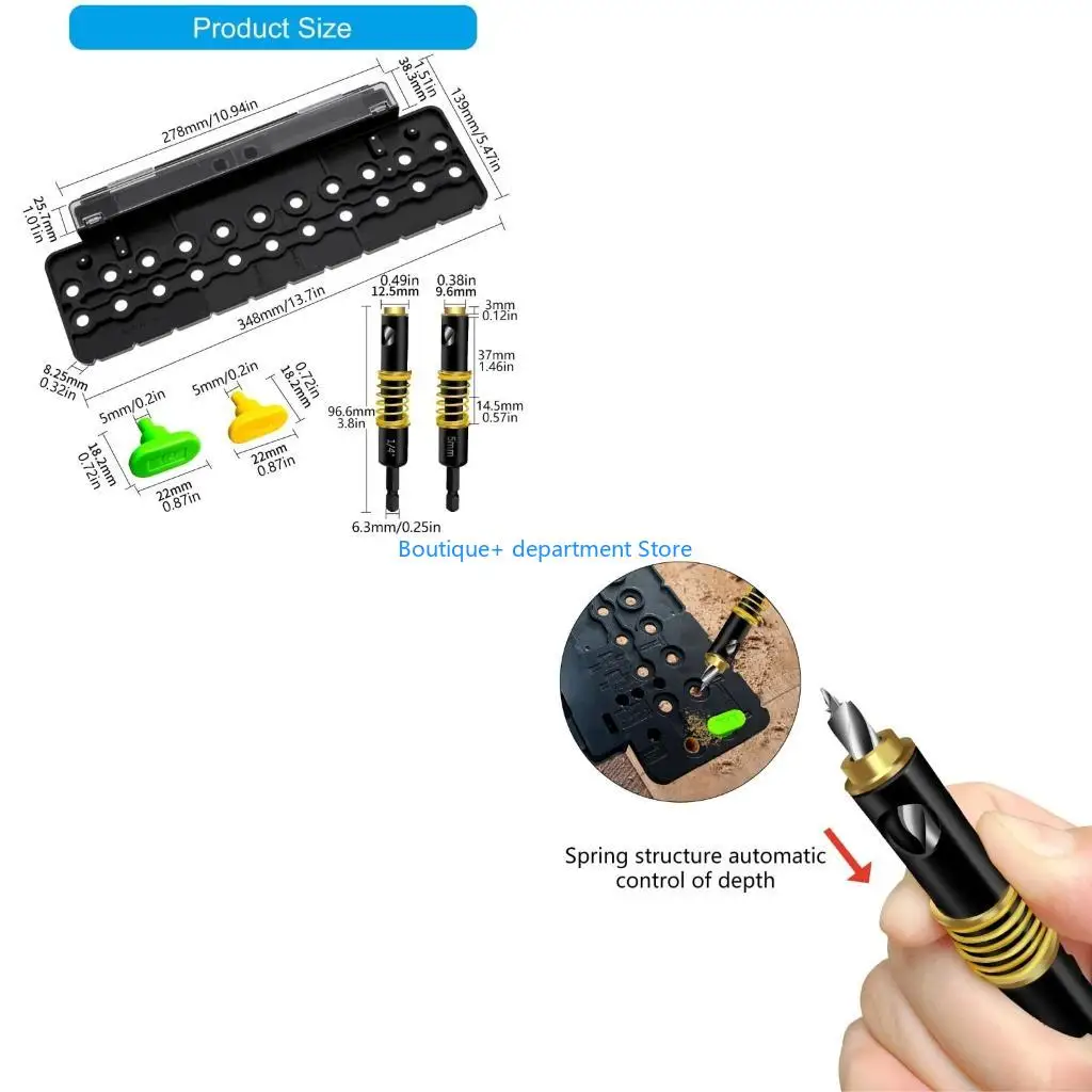 E1PD Hinge Installation Guide Tool Includes Auto Alignings Drill Bit and Closed Compartment Organization
E1PD Hinge Installation Guide Tool Includes Auto Alignings Drill Bit and Closed Compartment Organization