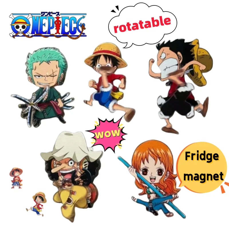 One Piece Luffy Roronoa Zoro Nami Usopp Sogeking rotating refrigerator magnets high color value creative personality decoration
One Piece Luffy Roronoa Zoro Nami Usopp Sogeking rotating refrigerator magnets high color value creative personality decoration