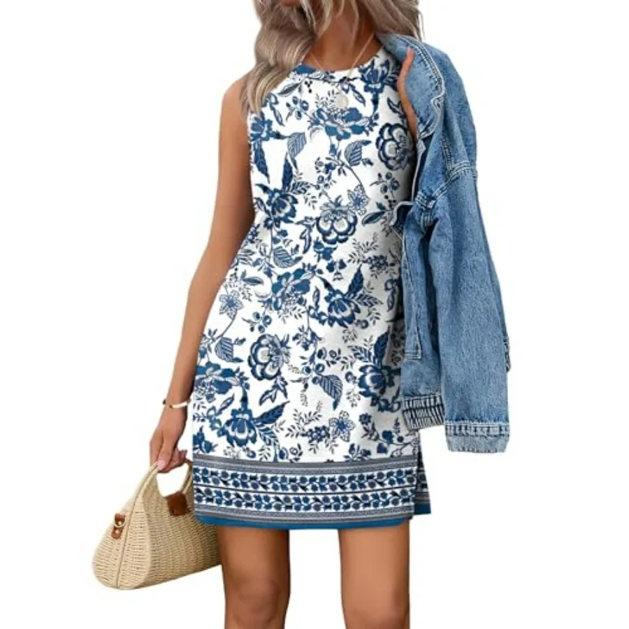 WIHOLL Casual Dresses for Women Crewneck Sleeveless Tank Dress Summer Spring Boho Vacation Clothes
WIHOLL Casual Dresses for Women Crewneck Sleeveless Tank Dress Summer Spring Boho Vacation Clothes