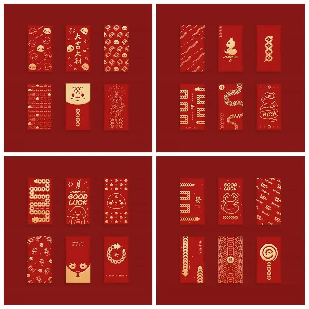 30PCS/Set Thick Paper Red Envelopes Chinese Style New Year Blessing New Year Red Packets 2025 Luck Money Bag Year of The Snake
30PCS/Set Thick Paper Red Envelopes Chinese Style New Year Blessing New Year Red Packets 2025 Luck Money Bag Year of The Snake