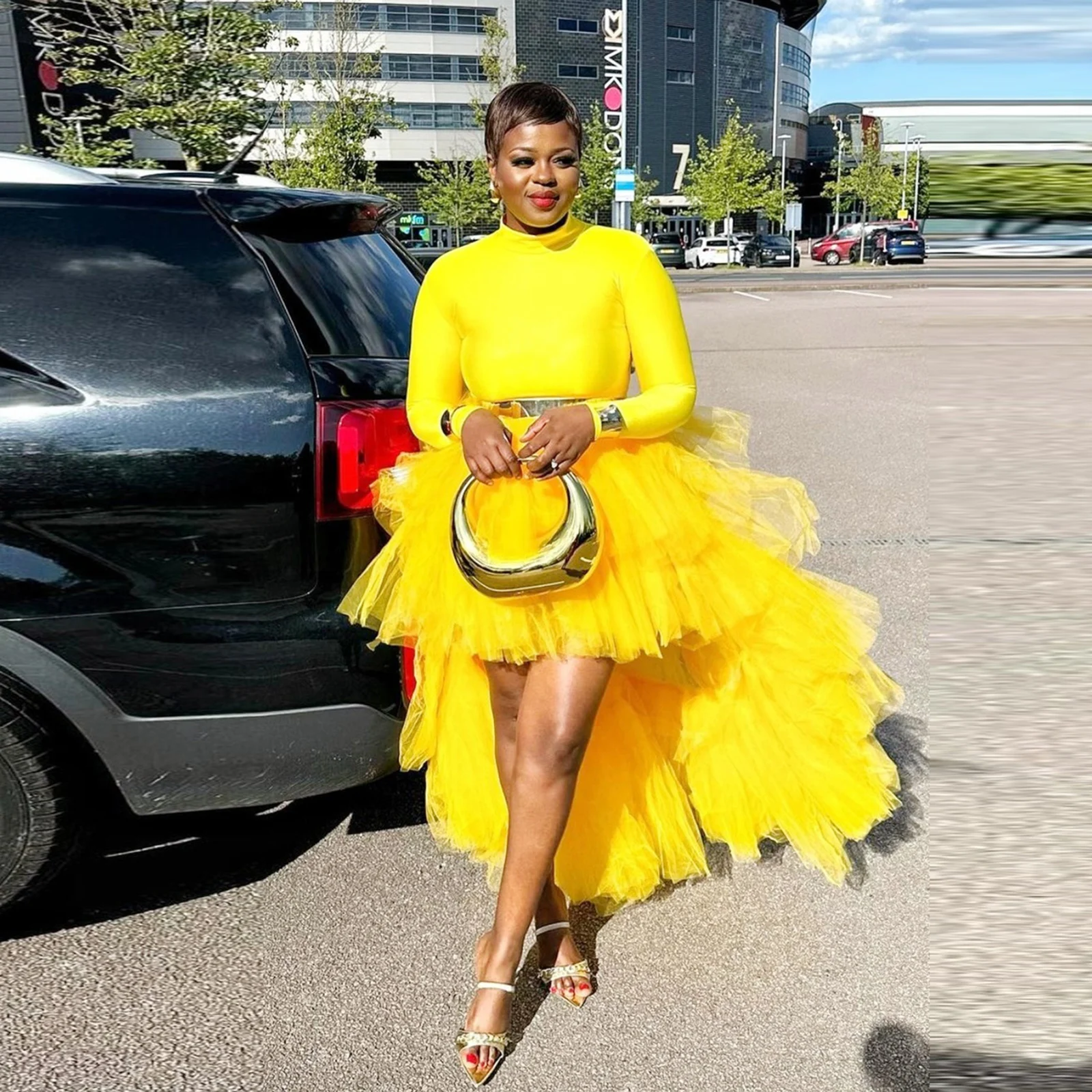 Bright Yellow Fluffy High Low Tulle Skirts Women To Party Ruffles Tiered Tulle Skirt Mesh Maxi Skirt Elastic Female Skirts
Bright Yellow Fluffy High Low Tulle Skirts Women To Party Ruffles Tiered Tulle Skirt Mesh Maxi Skirt Elastic Female Skirts