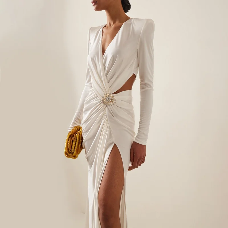 Легкое сексуальное женское вечернее платье по индивидуальному заказу с длинным рукавом и v-образным вырезом, ажурное платье, плиссированное элегантное вечернее платье макси с высоким разрезом
Легкое сексуальное женское вечернее платье по индивидуальному заказу с длинным рукавом и v-образным вырезом, ажурное платье, плиссированное элегантное вечернее платье макси с высоким разрезом