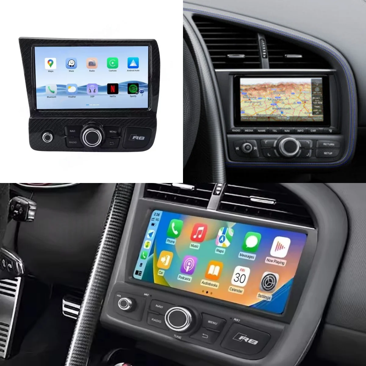 Мультимедийный видеоплеер Qualcomm для Audi R8 2007-2015 с Android Auto, GPS-навигацией и автомобильной радиостанцией
Мультимедийный видеоплеер Qualcomm для Audi R8 2007-2015 с Android Auto, GPS-навигацией и автомобильной радиостанцией
