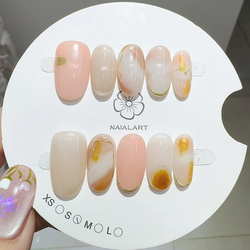 10PCS Handmade Wearable Nail with Color Blending Short Oval Fake Nails Three-dimensional Line Design Detachable Fake Nails
10PCS Handmade Wearable Nail with Color Blending Short Oval Fake Nails Three-dimensional Line Design Detachable Fake Nails