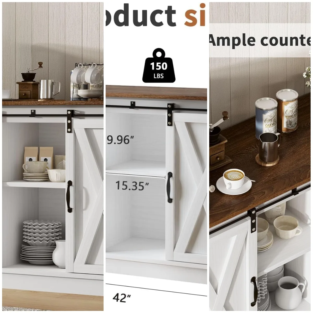 Кофейный барный шкаф с раздвижными дверями-складками, 42-дюймовый буфет в стиле фермерского дома с местом для хранения для кухни, кофейный бар с регулируемыми элементами
Кофейный барный шкаф с раздвижными дверями-складками, 42-дюймовый буфет в стиле фермерского дома с местом для хранения для кухни, кофейный бар с регулируемыми элементами