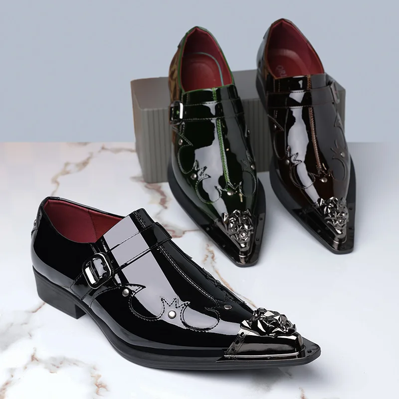 Men's Custom Patent Leather Dress Shoes Cap Toe Brogue Design British Style Business Casual Breathable New Party Shoes Loafers
Men's Custom Patent Leather Dress Shoes Cap Toe Brogue Design British Style Business Casual Breathable New Party Shoes Loafers