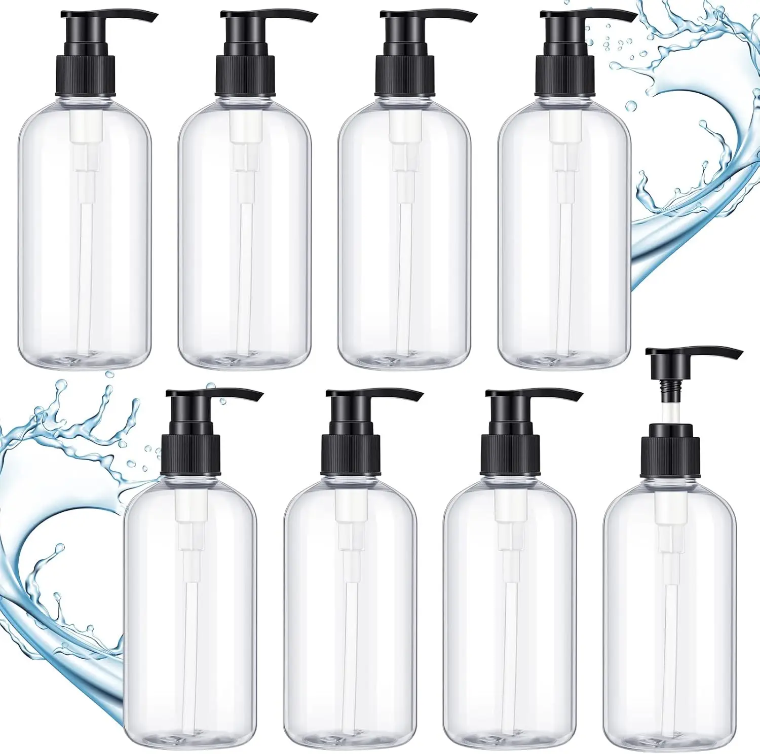 8 Pcs Clear Plastic Pump Bottles Empty Lotion Dispenser Refillable for Travel Shampoo Soap 8.5 oz
8 Pcs Clear Plastic Pump Bottles Empty Lotion Dispenser Refillable for Travel Shampoo Soap 8.5 oz