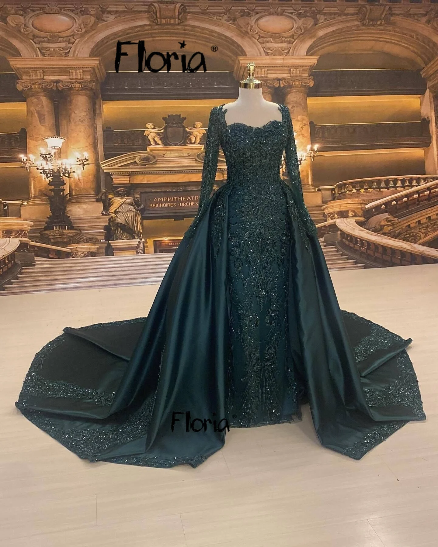 Emerald Green Dubai Muslim Prom Dresses Two Pieces Wedding Events Gowns Customized Detachable Overskirt vestidos fiesta de lujo
Emerald Green Dubai Muslim Prom Dresses Two Pieces Wedding Events Gowns Customized Detachable Overskirt vestidos fiesta de lujo