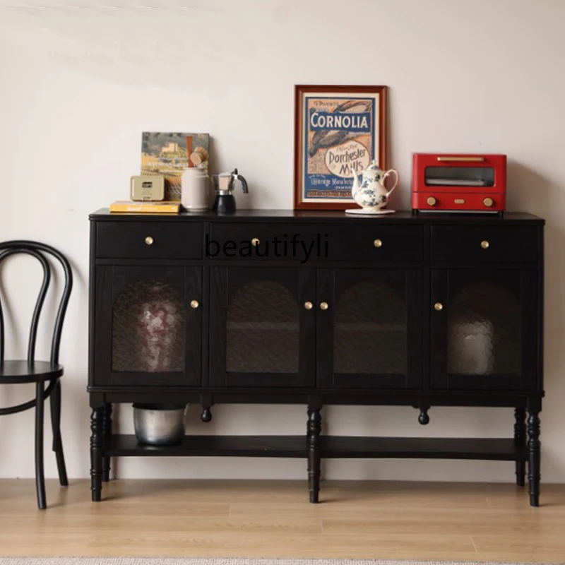 Retro solid wood dining side cabinet, living room against the wall, entrance cabinet, medieval house silent wind locker
Retro solid wood dining side cabinet, living room against the wall, entrance cabinet, medieval house silent wind locker