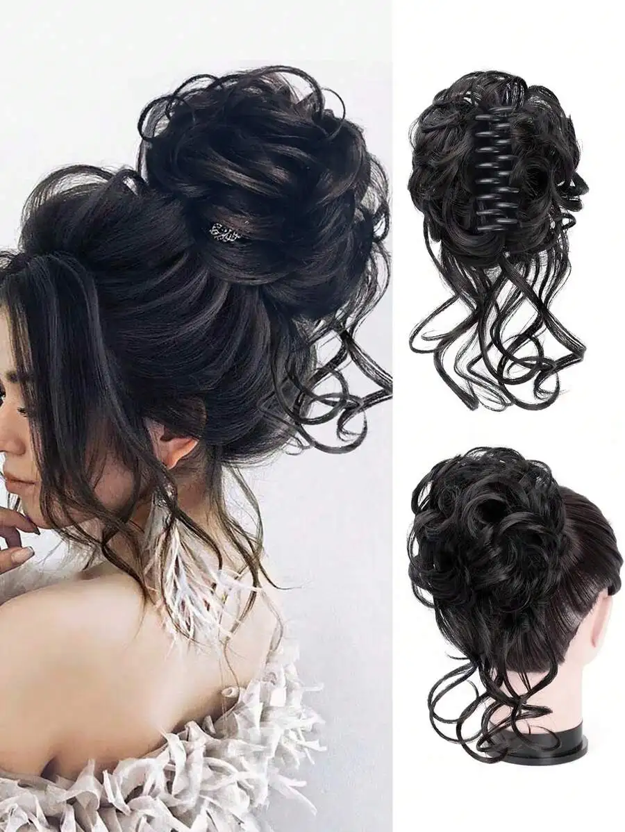 Messy Bun Hair Clip, Women Messy Wavy Curly Bun Hair Piece, Short Fluffy Updo, Synthetic Black Hair Extension
Messy Bun Hair Clip, Women Messy Wavy Curly Bun Hair Piece, Short Fluffy Updo, Synthetic Black Hair Extension