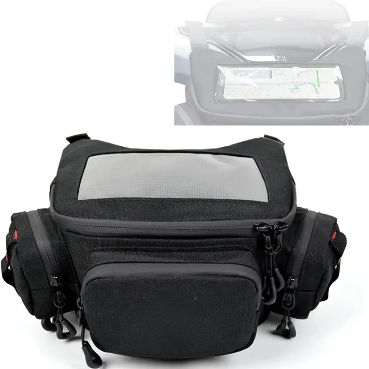 Waterproof, Expandable Universal Fit Motorcycle Tank Bag - Front Scooter Bag with Touch Screen Compatibility for added Convenien
Waterproof, Expandable Universal Fit Motorcycle Tank Bag - Front Scooter Bag with Touch Screen Compatibility for added Convenien