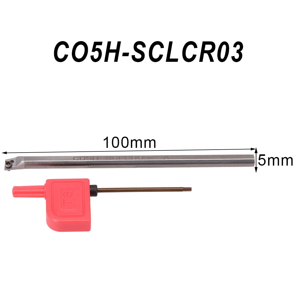 Solid Carbide C05H SCLCR03 Turning Tool Holder with Boring Bar for CCMT03 5mm Shank Diameter 100mm Length Enhanced Durability
Solid Carbide C05H SCLCR03 Turning Tool Holder with Boring Bar for CCMT03 5mm Shank Diameter 100mm Length Enhanced Durability