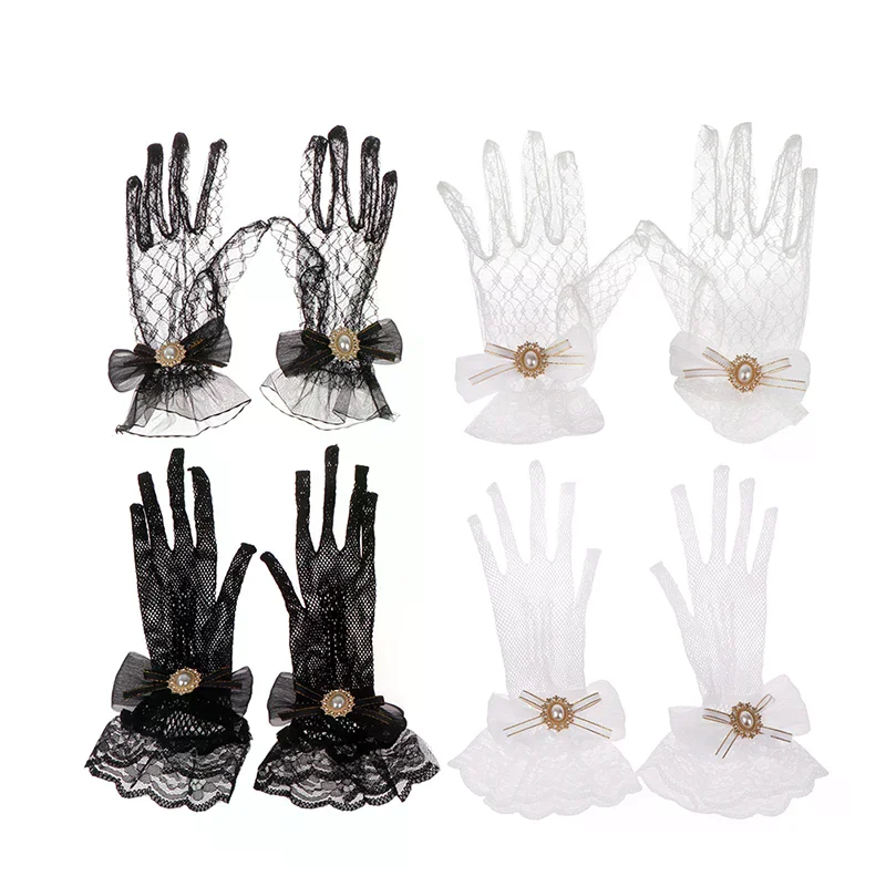 Black White Mesh Bowknot Lace Gloves Women Lolita Cosplay Party Costume Etiquette Mittens Accessory
Black White Mesh Bowknot Lace Gloves Women Lolita Cosplay Party Costume Etiquette Mittens Accessory