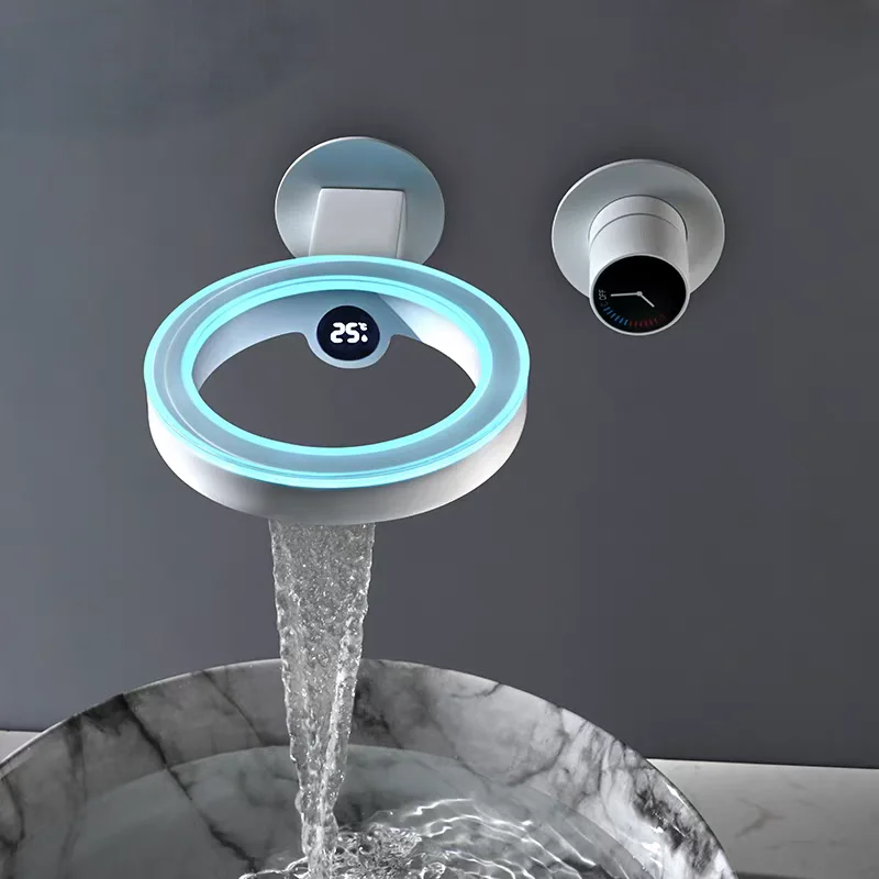 Luxury Black Digital Bathroom Faucet Waterfall Concealed Brass Sink Bathroom Faucets Mixers Taps
Luxury Black Digital Bathroom Faucet Waterfall Concealed Brass Sink Bathroom Faucets Mixers Taps