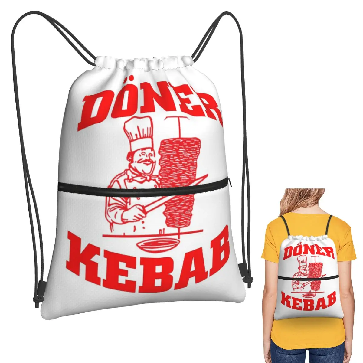 Doner Kebab Print Backpacks Casual Drawstring Bundle Pocket Sports Bag Book Bags for Man Woman Students
Doner Kebab Print Backpacks Casual Drawstring Bundle Pocket Sports Bag Book Bags for Man Woman Students