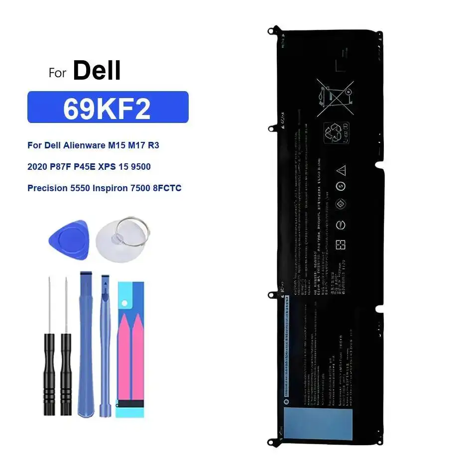 Аккумулятор для ноутбука 69KF2 86 Втч для Dell Alienware M15 M17 R3 2020 P87F P45E Xps 15 9500 Precision 5550 Inspiron 7500 8FCTC
Аккумулятор для ноутбука 69KF2 86 Втч для Dell Alienware M15 M17 R3 2020 P87F P45E Xps 15 9500 Precision 5550 Inspiron 7500 8FCTC