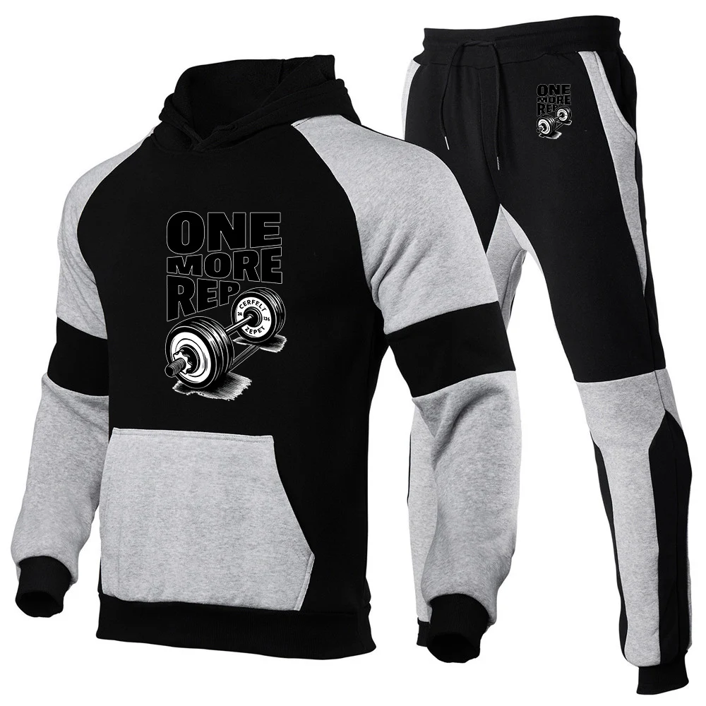 2026 Gym Workout ONE MORE REP Weightlifting Men's New Patchwork Cotton Set Spring Autumn Hooded Pullover+Casual Sweatpants Suit
2026 Gym Workout ONE MORE REP Weightlifting Men's New Patchwork Cotton Set Spring Autumn Hooded Pullover+Casual Sweatpants Suit