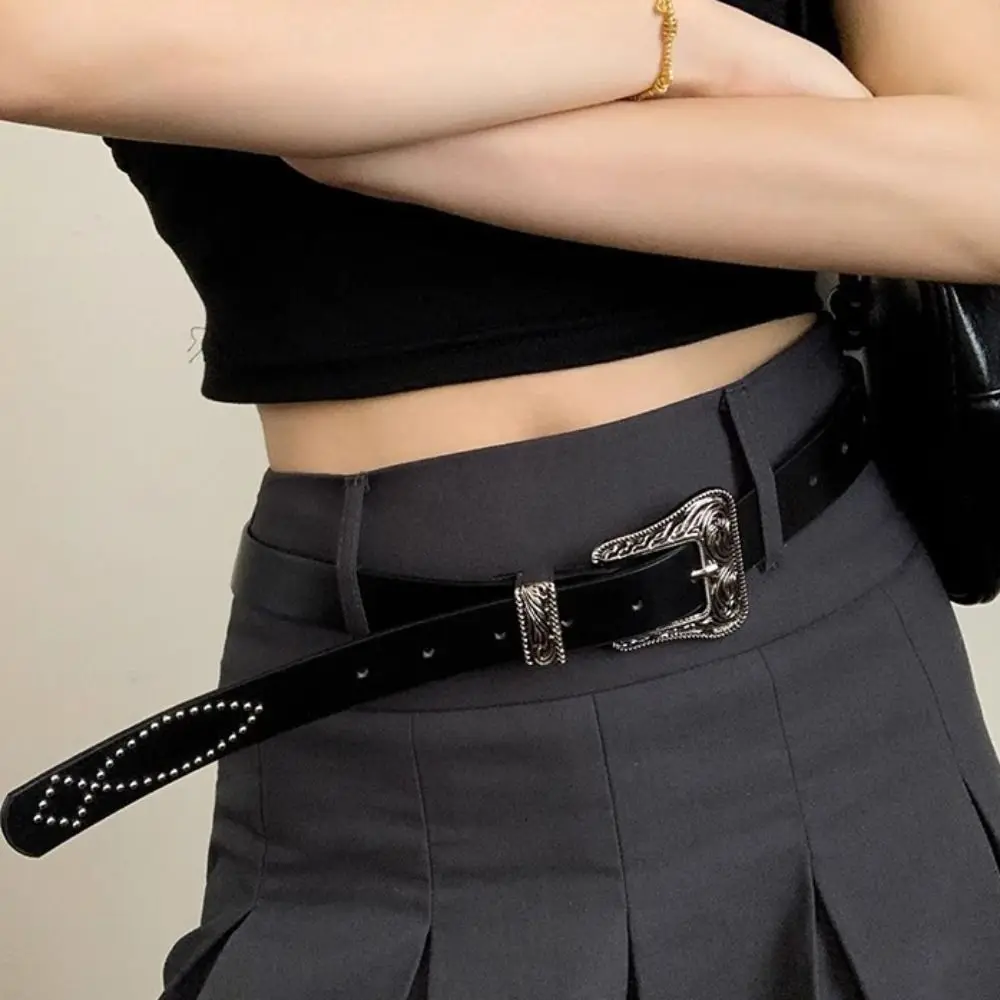 Fashion Pu Leather Punk Style Belt Vintage Metal Buckle Y2K Jeans Belt Carving Streetwear Women's Waist Belt Jeans Decoration
Fashion Pu Leather Punk Style Belt Vintage Metal Buckle Y2K Jeans Belt Carving Streetwear Women's Waist Belt Jeans Decoration