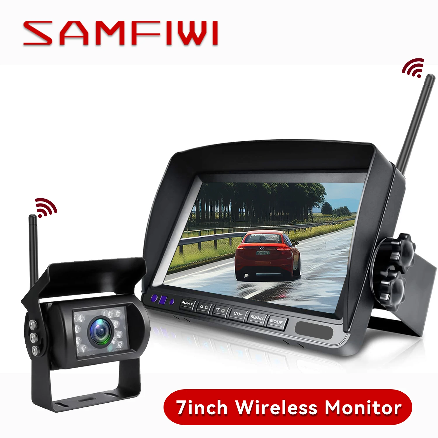 7 Inch HD analog signal Wireless Backup Camera for RV/Truck/Trailer/Van/Bus LCD Monitor and IP69 Waterproof Rear Camera System
7 Inch HD analog signal Wireless Backup Camera for RV/Truck/Trailer/Van/Bus LCD Monitor and IP69 Waterproof Rear Camera System