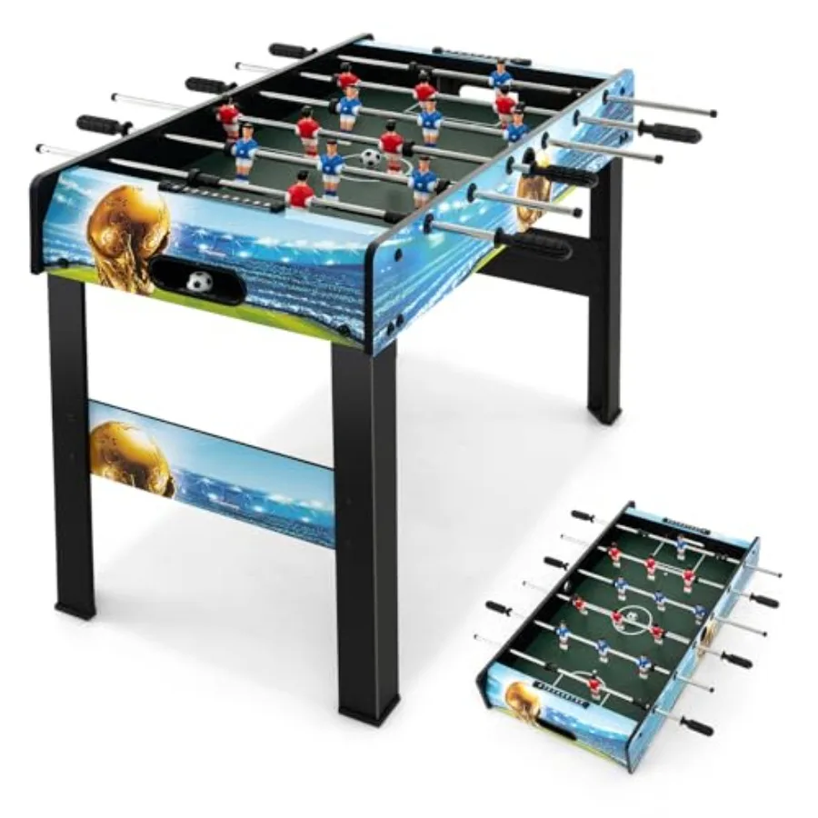 Foosball Table 37" 2 in 1 Mini Foosball Table with Removable Legs for Tabletop 2 Balls and 2 Manual Scorers Freestanding Game T
Foosball Table 37" 2 in 1 Mini Foosball Table with Removable Legs for Tabletop 2 Balls and 2 Manual Scorers Freestanding Game T