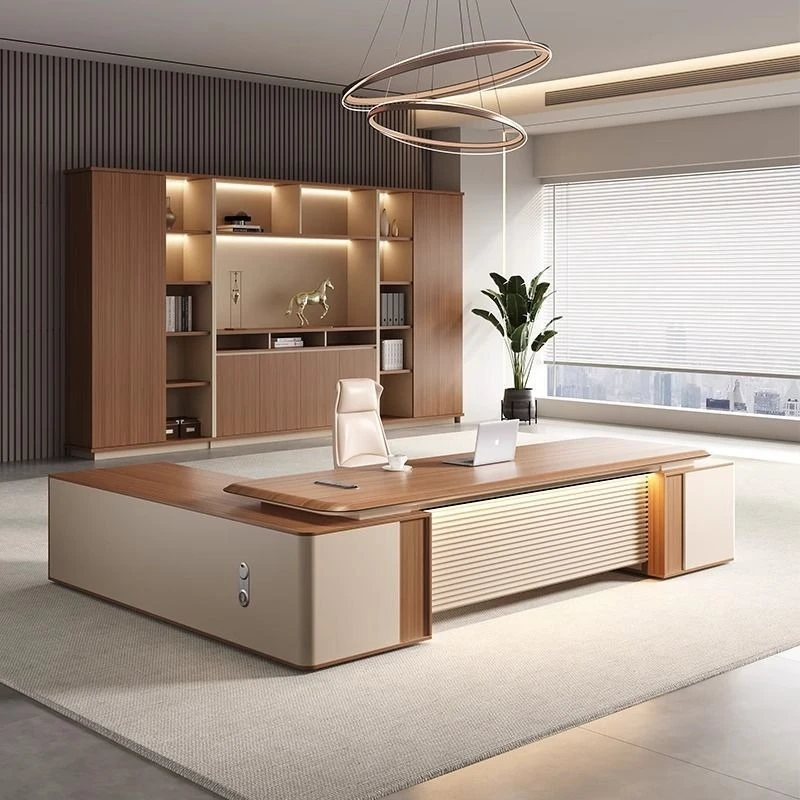 Boss desk, simple modern leadership office desk
Boss desk, simple modern leadership office desk