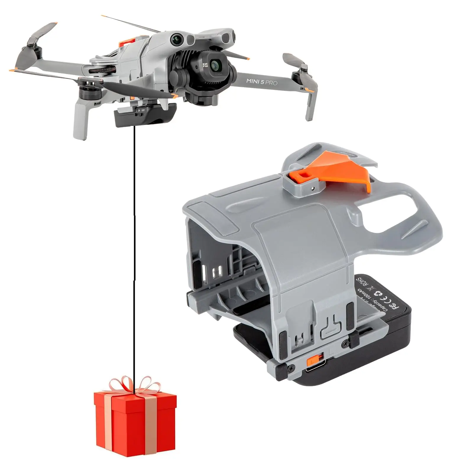 For DJI Mini 5 Pro Airdrop System Photosensitive Thrower Fishing Bait Gift Wedding Rescue Delivery Device System Drone Accessory
For DJI Mini 5 Pro Airdrop System Photosensitive Thrower Fishing Bait Gift Wedding Rescue Delivery Device System Drone Accessory