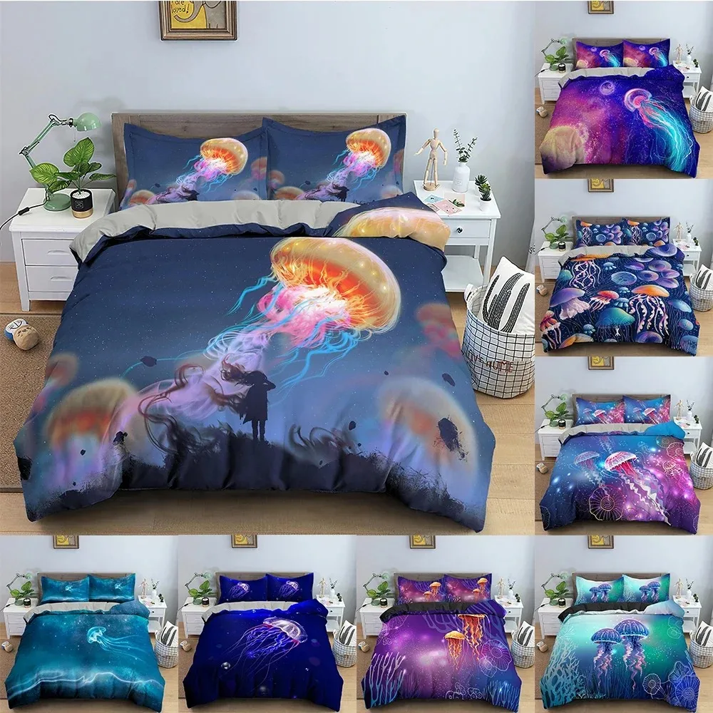 Sea Animals Duvet Cover Set Jellyfish Pattern Bedding Set Full Queen King Size Soft Comforter Cover With Pillowcase Home Decor
Sea Animals Duvet Cover Set Jellyfish Pattern Bedding Set Full Queen King Size Soft Comforter Cover With Pillowcase Home Decor