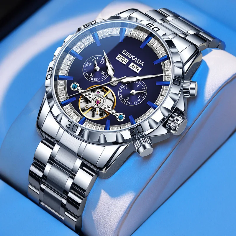 BINKADA Men's Mechanical Watch Waterproof Luminous Stainless Steel Automatic Date Watch for Men Luxury Tourbillon Wristwatch
BINKADA Men's Mechanical Watch Waterproof Luminous Stainless Steel Automatic Date Watch for Men Luxury Tourbillon Wristwatch
