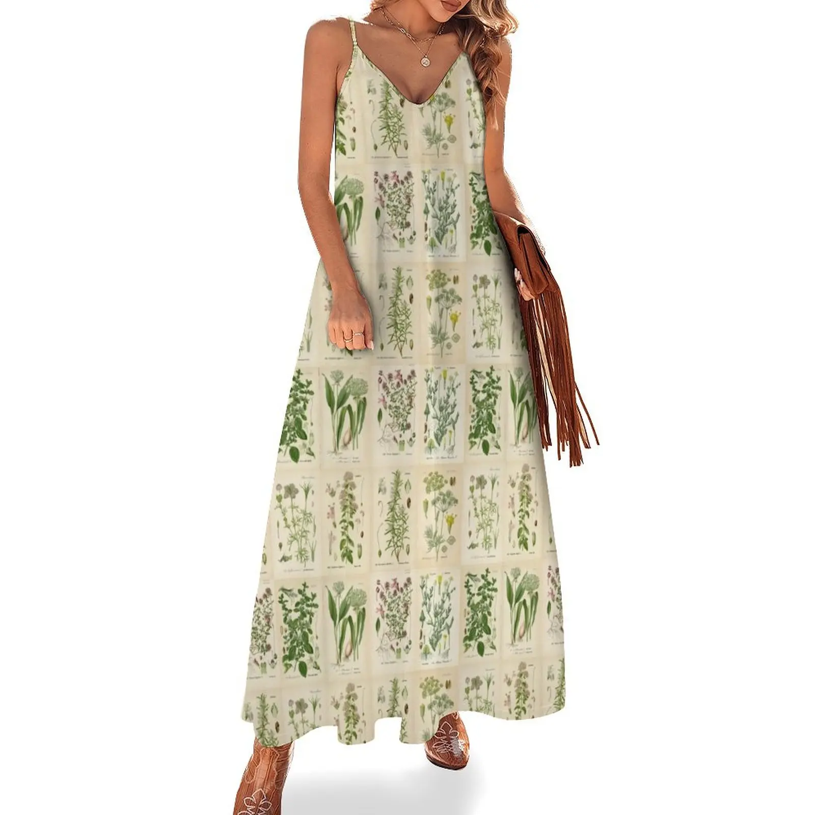 Apothecary Herbs Vintage Botanical Plants Cottagecore Sleeveless Long Dress summer women's dress 2025 Dress
Apothecary Herbs Vintage Botanical Plants Cottagecore Sleeveless Long Dress summer women's dress 2025 Dress