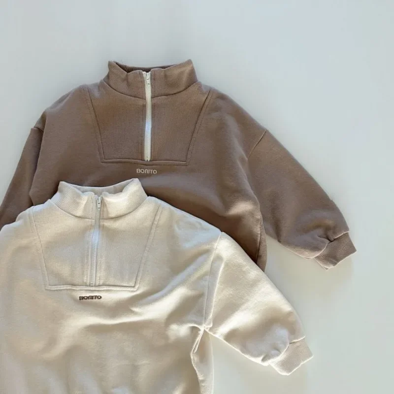 2024 Spring Baby Long Sleeve Letter Sweatshirt Cotton Boys Girls Solid Pullover Children Casual Sweatshirt Infant Zipper Tops
2024 Spring Baby Long Sleeve Letter Sweatshirt Cotton Boys Girls Solid Pullover Children Casual Sweatshirt Infant Zipper Tops